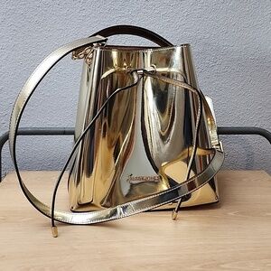 Sassy Jones Metallic Liquid Gold Emma buckets bag